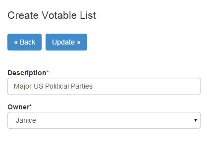 Create a votable list
