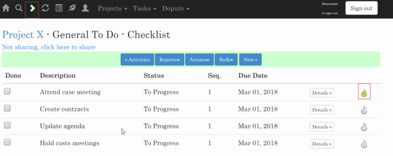 Record the time for performing tasks